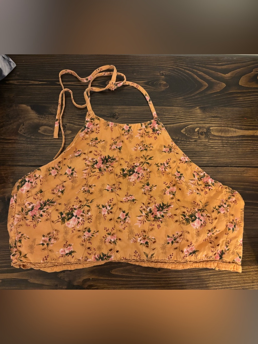 American Eagle Outfitters Mustard Floral Halter Cami